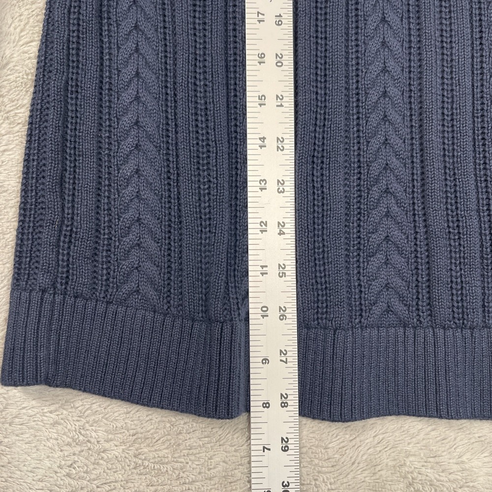 Land's End‎ Cable Knit Fisherman Sweater Classic Outdoor Mature Womens 1X  Blue - Picture 6 of 8
